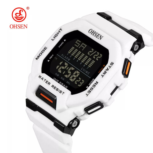 Reloj Digital Deportivo Blanco OHSEN Hombre 5ATM - Envío Rápido 🚀