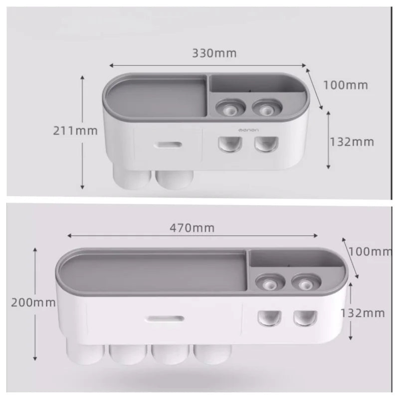 Soporte de Cepillo de Dientes Invertido con Almacenamiento de Pasta Dental Automático