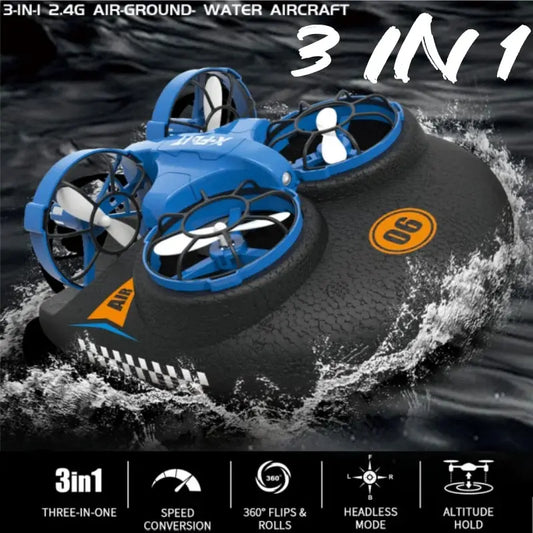 Mini Drone 3 En 1 Hovercraft RC Para Niños ¡Diversión Aérea Infinita! 🚁