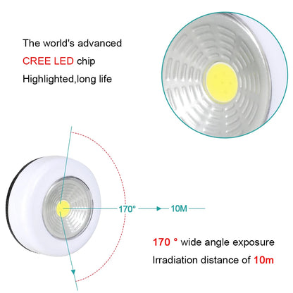 Foco LED COB con Adhesivo para Armarios: Iluminación Inalámbrica Duradera 🌟