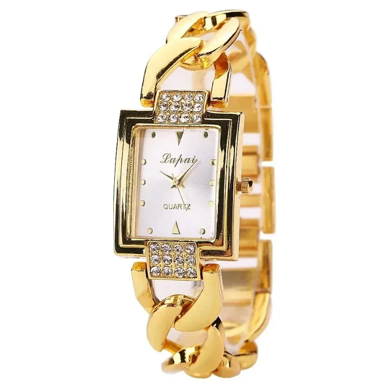 Reloj de Pulsera Dorado MOONBIFFY con Rhinestones - Elegancia y Lujo