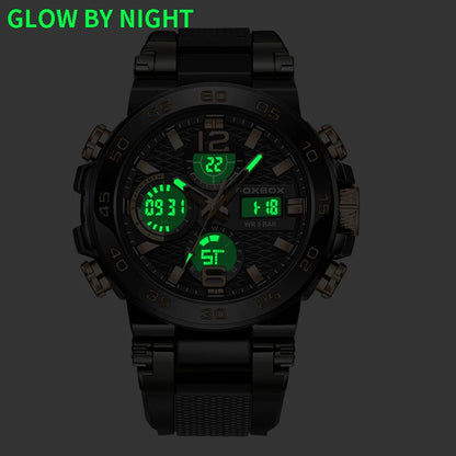 Reloj Militar FOXBOX Digital para Hombres con LED, Resistente al Agua y Cronógrafo