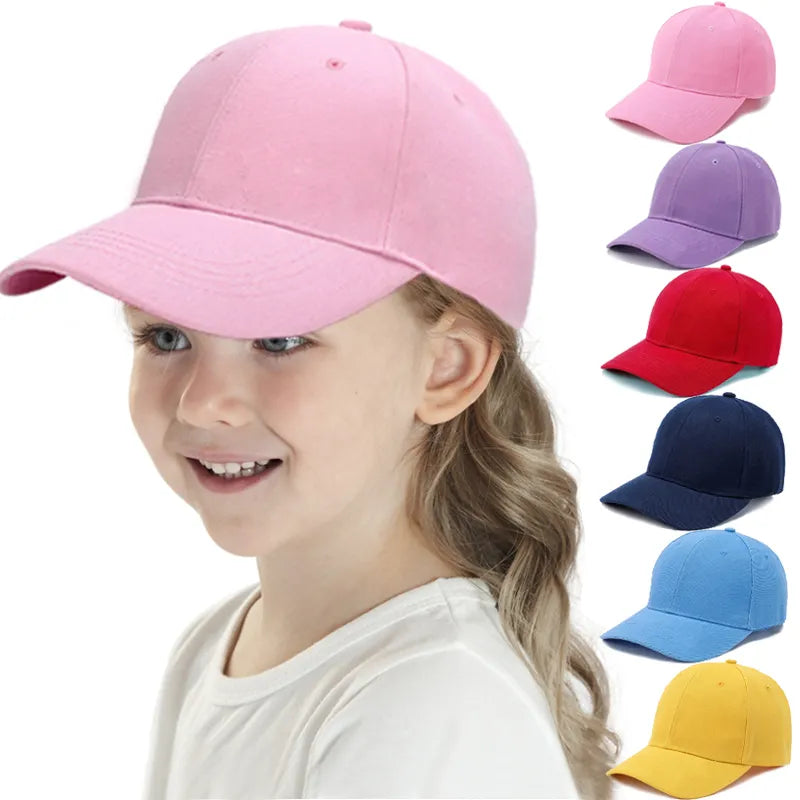 Gorra de Béisbol Infantil Ajustable en Colores Dulces - Protección Solar y Estilo ¡Imbatibles!