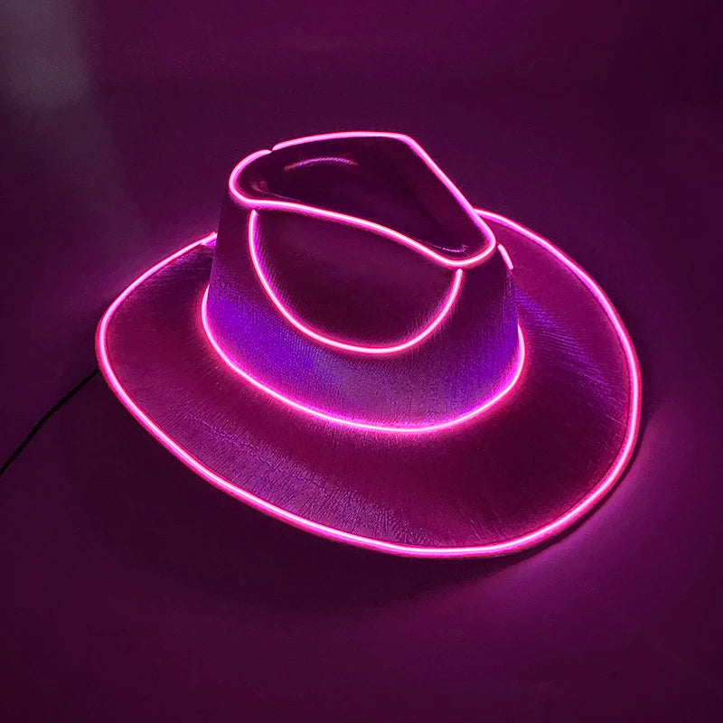 Gorro Vaquero Luminoso de GlowParty 🤠 ¡Destaca en la Oscuridad! 🌟