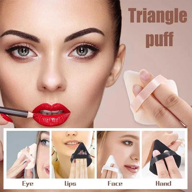 Set de 2 Pufs de Maquillaje de Terciopelo Triangulares