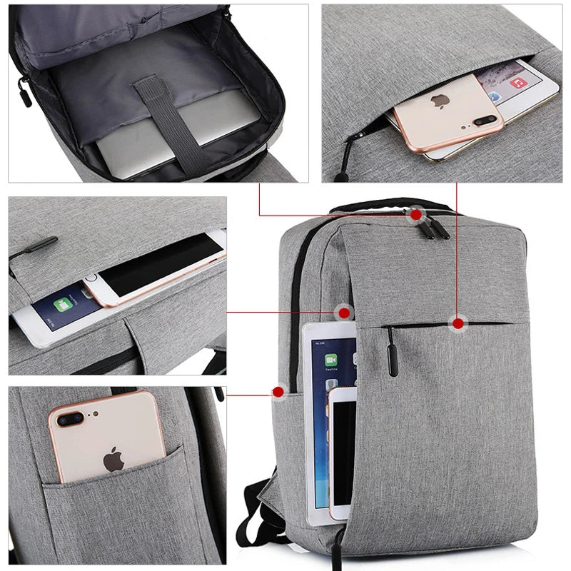 Mochila para Hombre de Nylon 15,6 Pulgadas con Carga USB