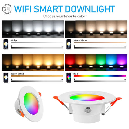 Foco LED Downlight Wifi TUYA Dimmable - Control por Voz y WiFi