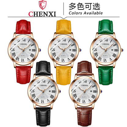 Reloj de Cuero CHENXI 301L para Mujer: Elegancia Empresarial a Prueba de Agua 🌟