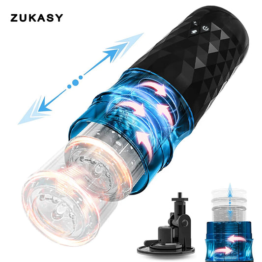 Masturbador Masculino Rotación Telescópica ZUKASY 🚀