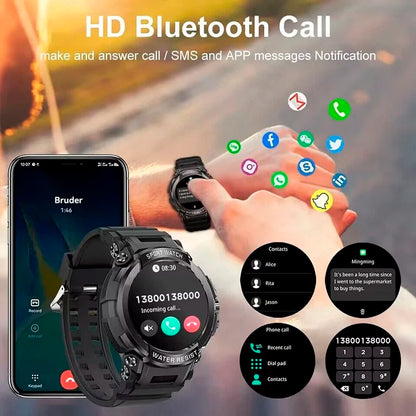 Smartwatch Militar Duradero 2024 para Xiaomi Android y iOS - Seguimiento Salud, Pantalla HD, Batería Larga - Resistente y Estilizado