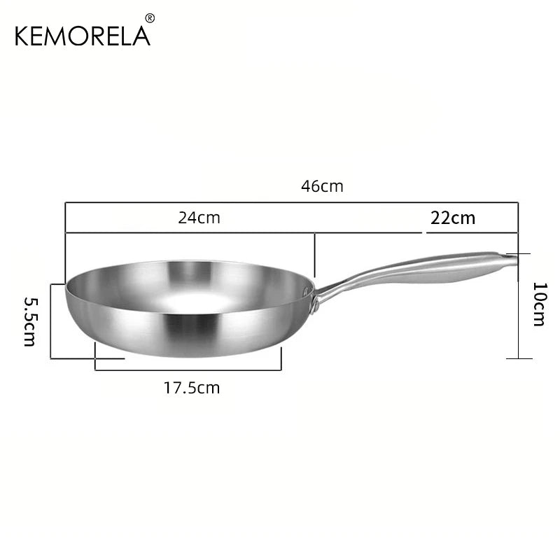 Sartén de Acero Inoxidable Kemorela, 24 cm: ¡Cocina como un Chef Profesional!