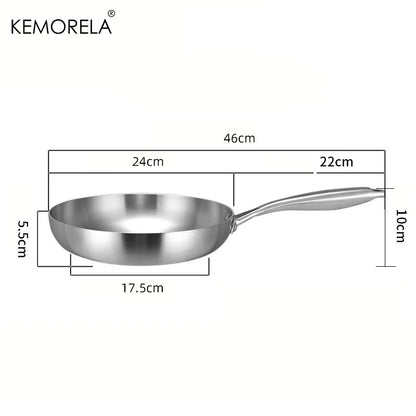 Sartén de Acero Inoxidable Kemorela, 24 cm: ¡Cocina como un Chef Profesional!