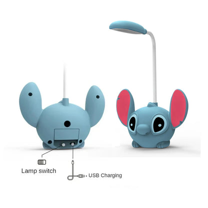 Lámpara de Escritorio Led Lilo & Stitch con Sacapuntas Plegable