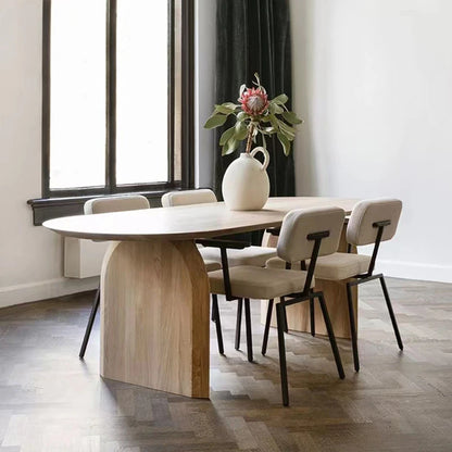 Mesa de Comedor Oval de Madera Maciza de Diseño Exclusivo