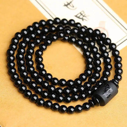 Pulsera de Obsidiana Negra con Cuentas de Blackstone: Equilibrio, Protección y Sanación