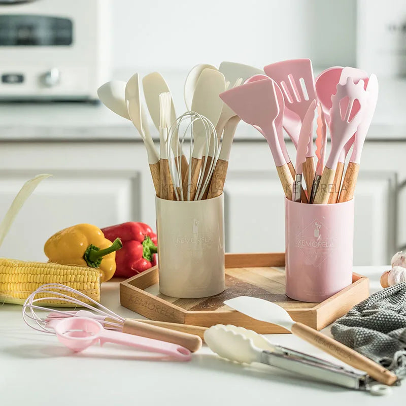 Set de Utensilios de Cocina de Silicona KEMORELA: ¡Cocina con Estilo y Facilidad! 🍳