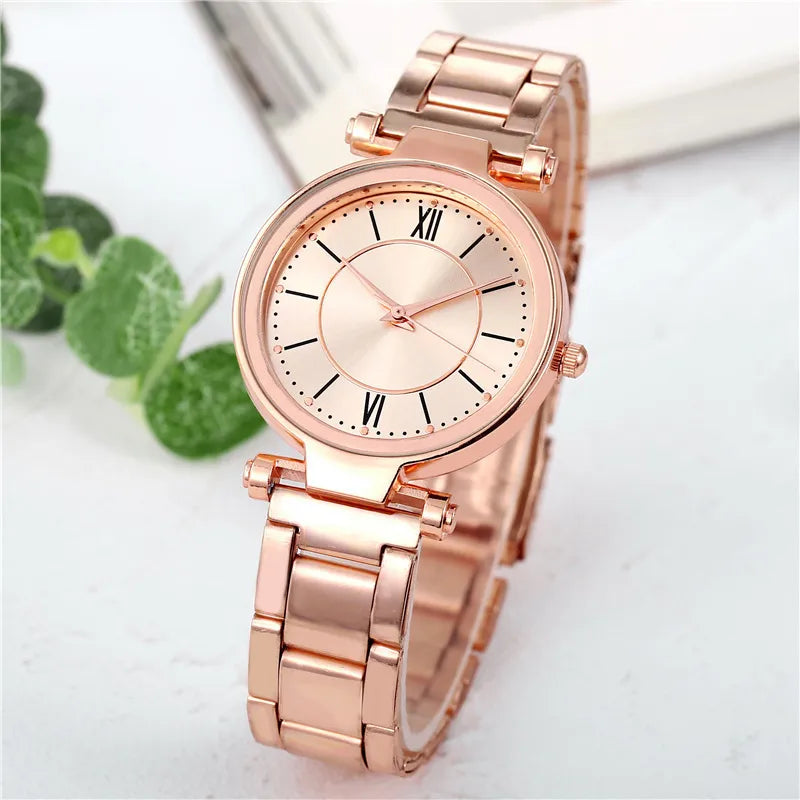 Reloj de Acero Inoxidable Rosa Dorado para Mujer por MOONBIFFY 🌟