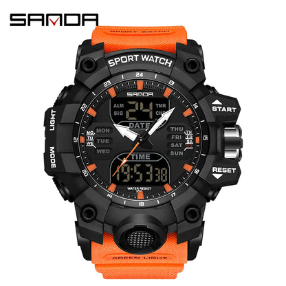 Reloj Deportivo SANDA Hombre Dual Display 🌟 ¡Envío Rápido España!