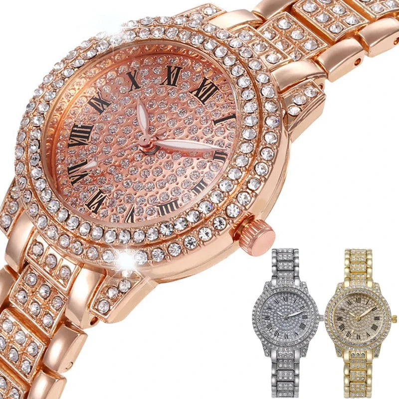 Reloj de Mujer de Lujo con Diamantes y Zirconia - Acero Quirúrgico