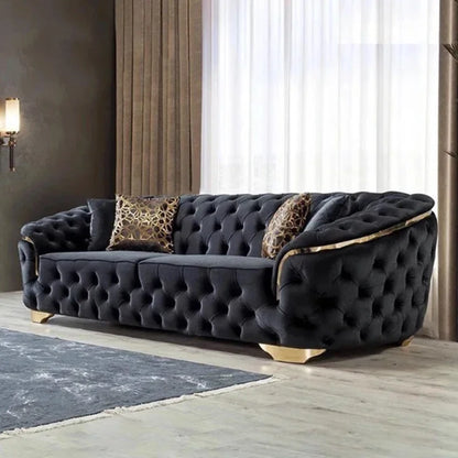 Sofá Chesterfield de Terciopelo de Lujo de X.J.HMail, Envío Rápido 🛋️