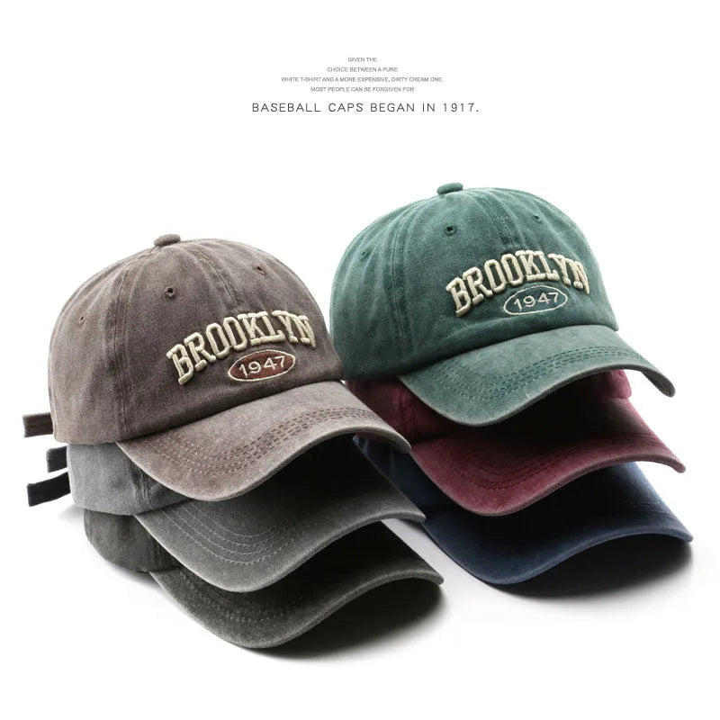 Gorro de Béisbol Retro Brooklyn con Bordado de Letras