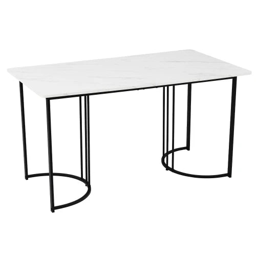 Mesa de Comedor de Lujo - Marco de Metal, Patas Ajustables - Envío Rápido ¡Ideal para Reuniones Inolvidables!