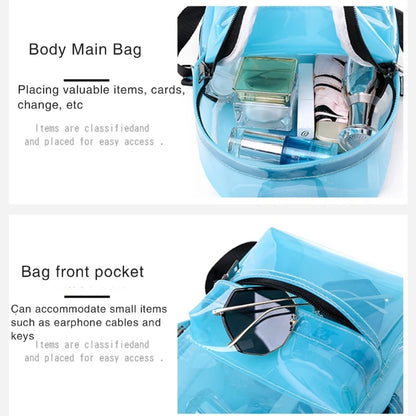 Stylish Cute Clear Backpack Fashionable Plastic Bag Trendy Clear Backpack for Women & Girls Perfect for Festivals & Sports