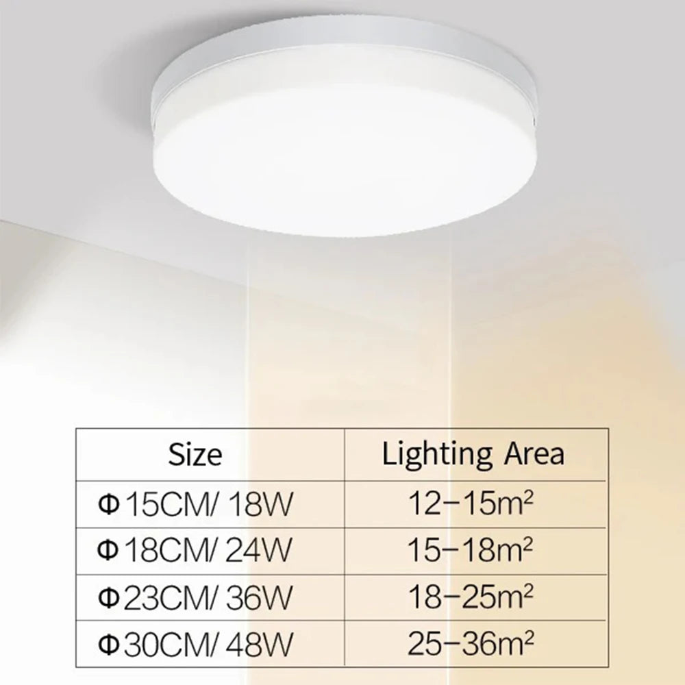 Lámpara de Techo LED Redonda Ultrafina IRALAN - Luz Neutra/Fría/Cálida, 18W-48W