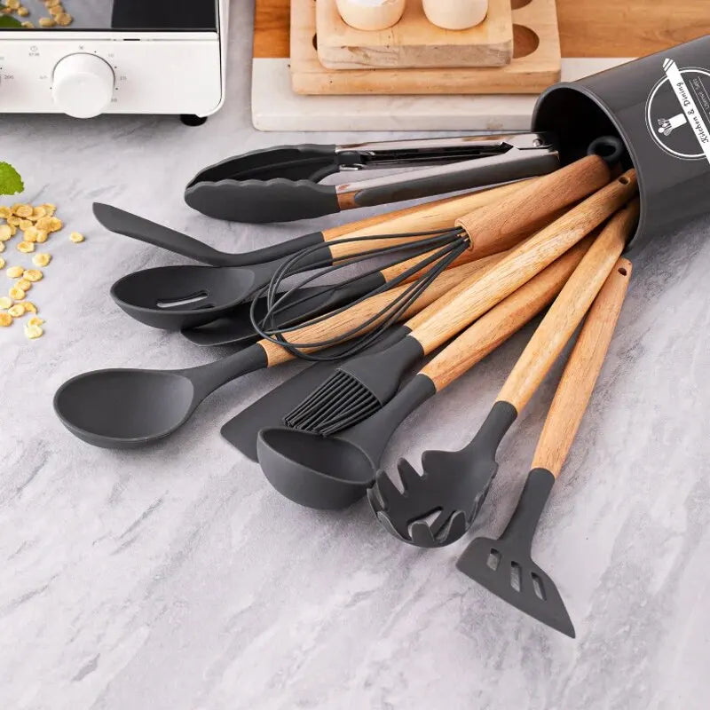 ¡Set de Utensilios de Cocina de Silicona Premium - Envío Rápido desde España! 🍳