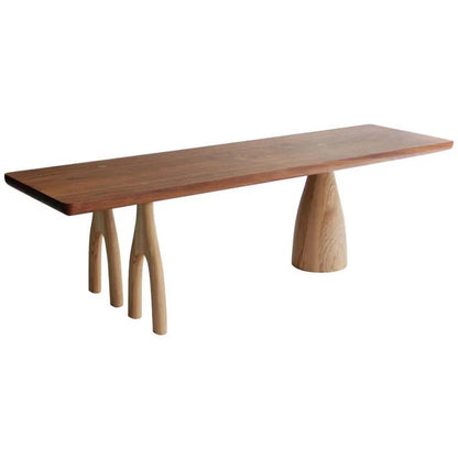 Mesa de Comedor Retro de Madera Maciza: Estilo Único y Funcional