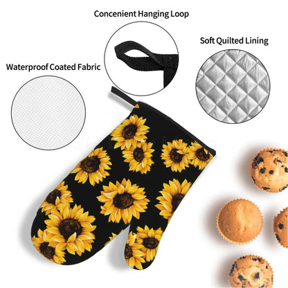 Set de 4 Guantes de Cocina y Agarraderas Sunflower Resistencia al Calor 🌻