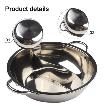 Hot Pot Twin Dividido de Acero Inoxidable 28/30cm - ¡Cocina Diversificada! 🍲