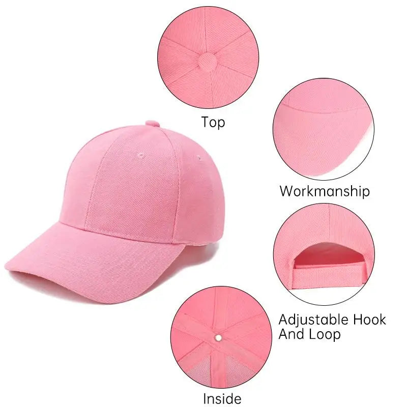 Gorra de Béisbol Infantil Ajustable en Colores Dulces - Protección Solar y Estilo ¡Imbatibles!