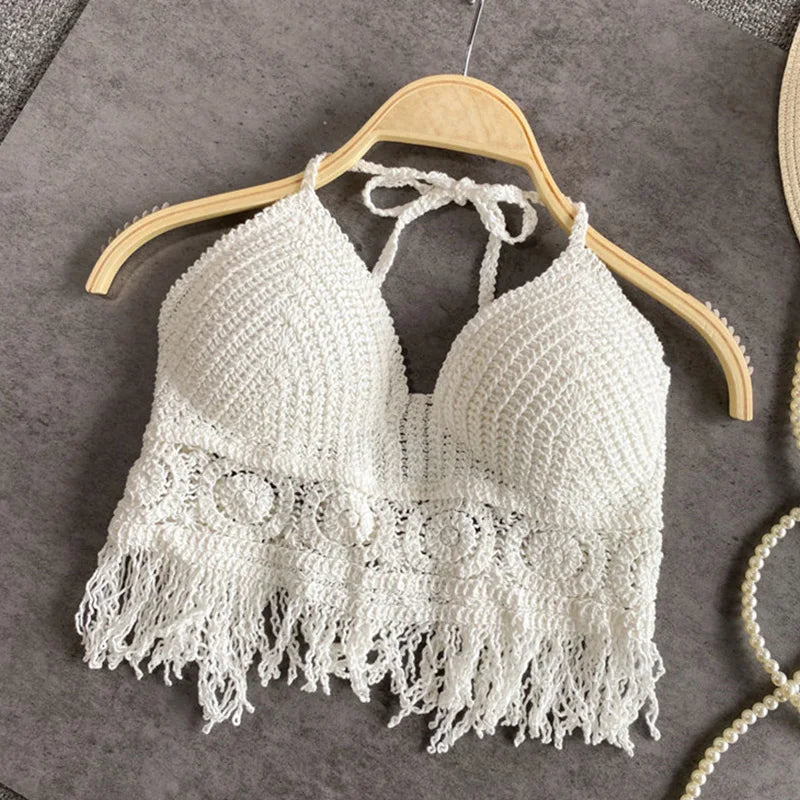 Top de Ganchillo Tejido Boho Sexy con Borlas - Envío Rápido desde España 🌴