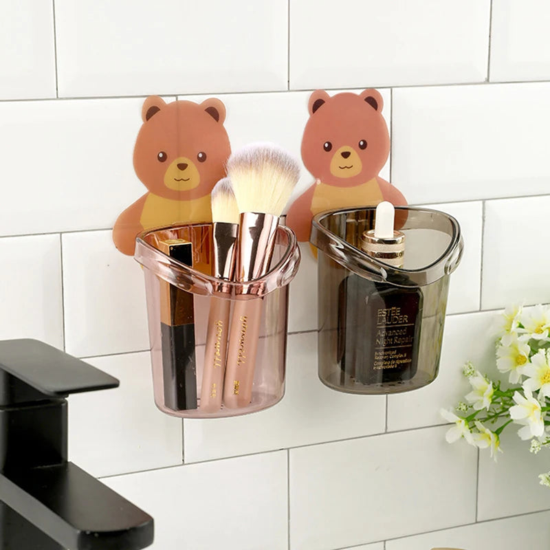 Organizador de Baño Oso de Peluche 3PC: Sin Taladros 🐻