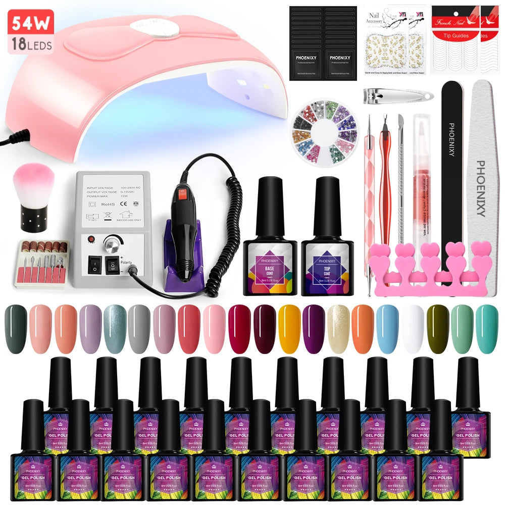 ¡Kit de Manicura Completo Phoenixy Nails para Uñas de Gel brillantes y duraderas!