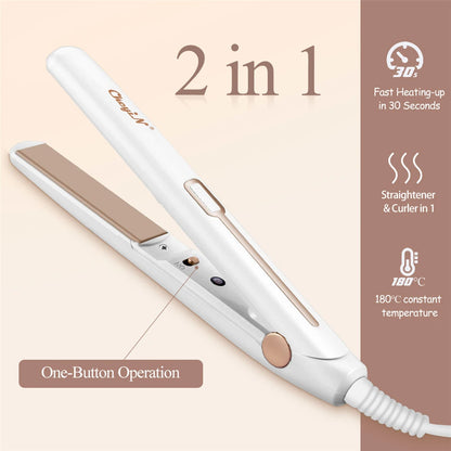 Plancha Rizadora 2 en 1 CkeyiN: Alisador y Rizador Mini ¡Transforma tu Cabello al Instante! 🌟