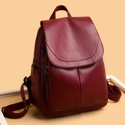 Women Backpack High Quality Soft Leather Female Vintage Bag School Bags Travel Bagpack Ladies Large Capacity Bookbag Rucksack