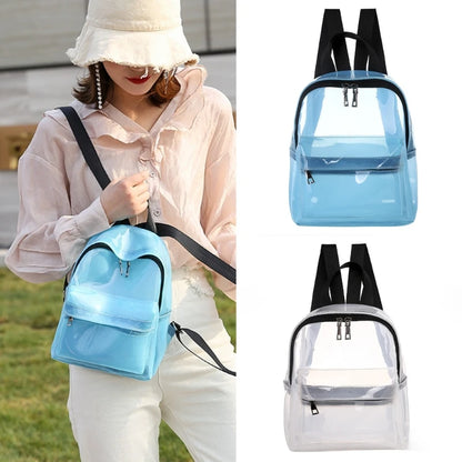 Stylish Cute Clear Backpack Fashionable Plastic Bag Trendy Clear Backpack for Women & Girls Perfect for Festivals & Sports