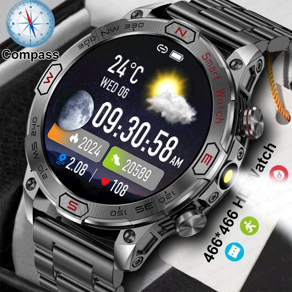 Smartwatch Huawei Xiaomi AMOLED para Hombres: ¡Funcionalidad Avanzada y Estilo Militar Elegante! 🌟