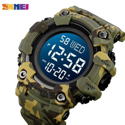 Reloj Deportivo SKMEI Large Dial 1968 - Resistente al Agua 5Bar, Cronógrafo, Luz LED ¡Original de España!