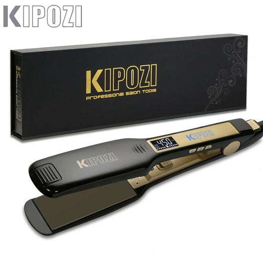 Plancha de Pelo Profesional KIPOZI 2023: Titanio de Alta Calidad con Pantalla LCD Dual Voltage