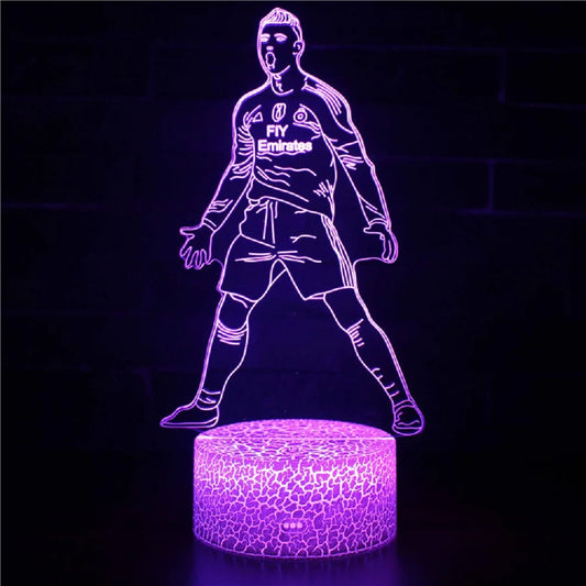 Lámpara 3D LED Cristiano Nathan - 16 Colores - Regalo para Fans 🌟