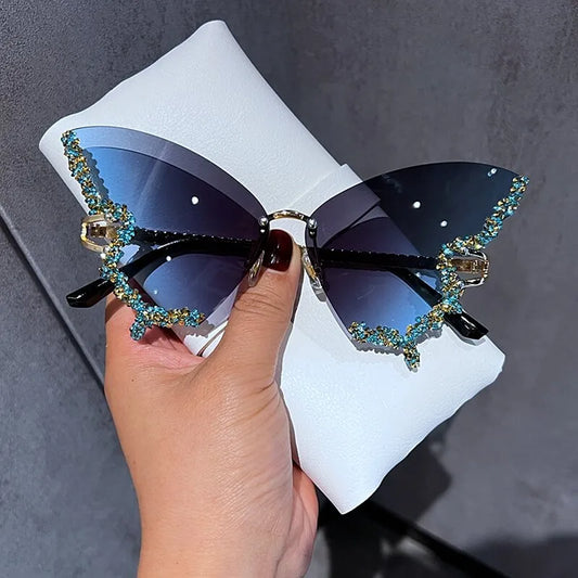 Gafas de Sol Mariposa Y2K con Diamantes 💎 ¡Deslumbra este verano con estilo! 🦋✨