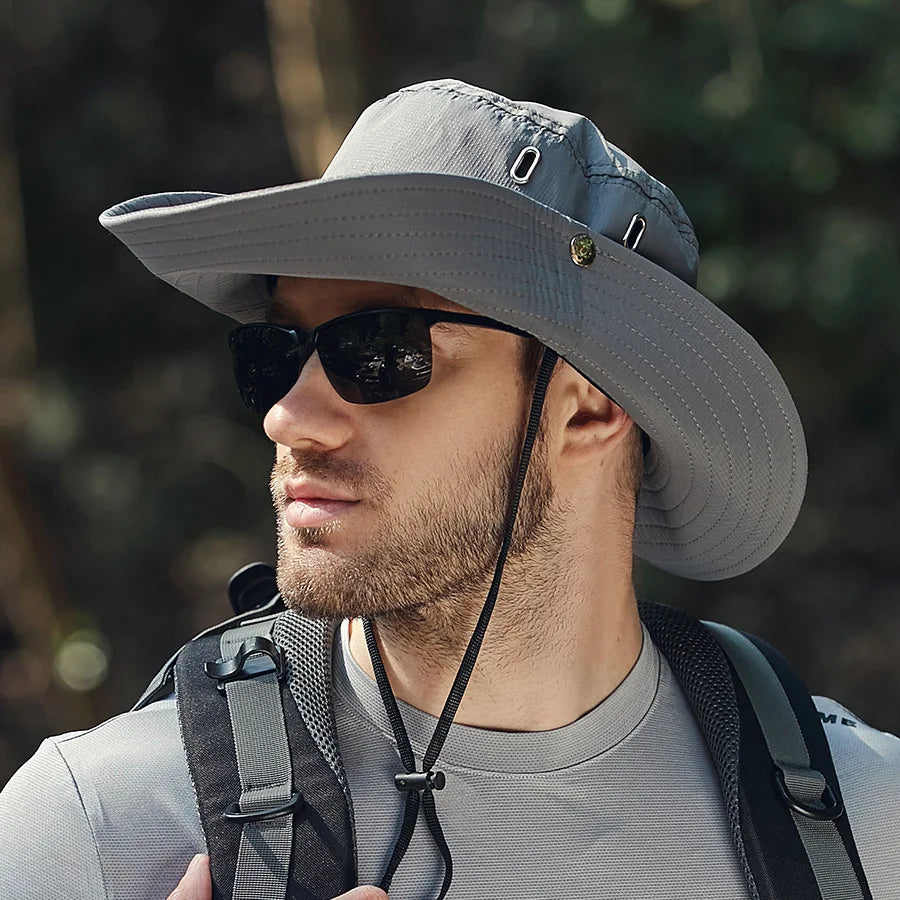 Gorro de Sol de Gran Ala para Hombre - Protección Solar y Estilo sin Igual