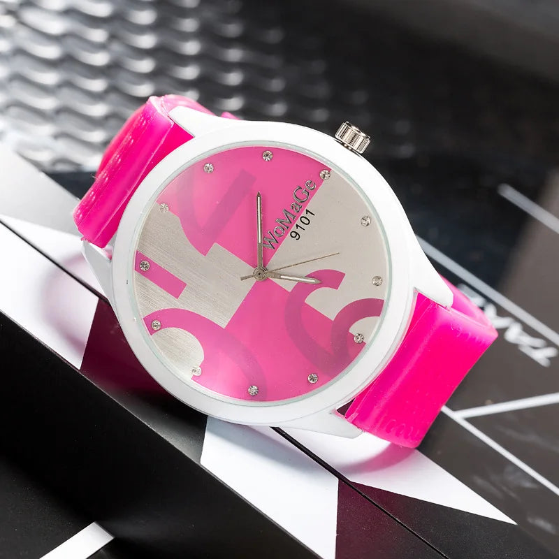 Reloj WoMaGe Mujer: Rosa con Números Grandes, Estilo Sofisticado 🌟