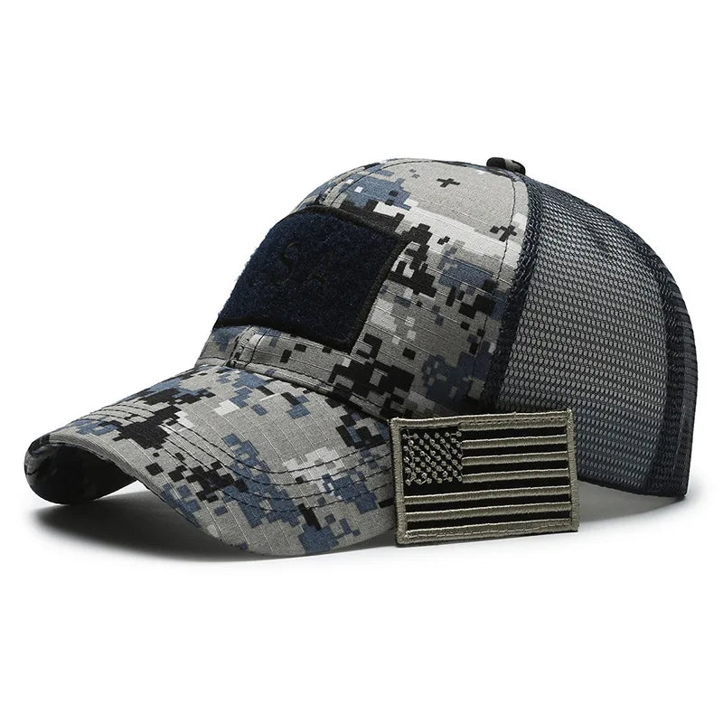 Gorro de Béisbol Hombre Camuflaje Bandera Americana 🧢