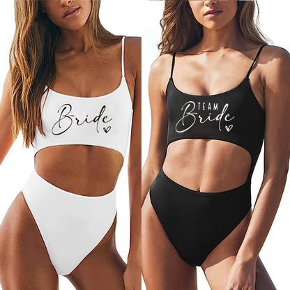 Traje de Baño Monokini Team Bride Swimwear - ¡Brilla en tu Fiesta de Novia!