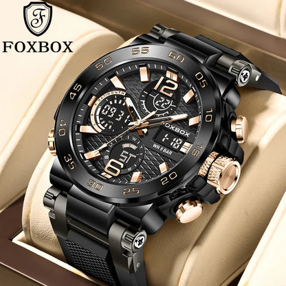 Reloj Militar FOXBOX Digital para Hombres con LED, Resistente al Agua y Cronógrafo