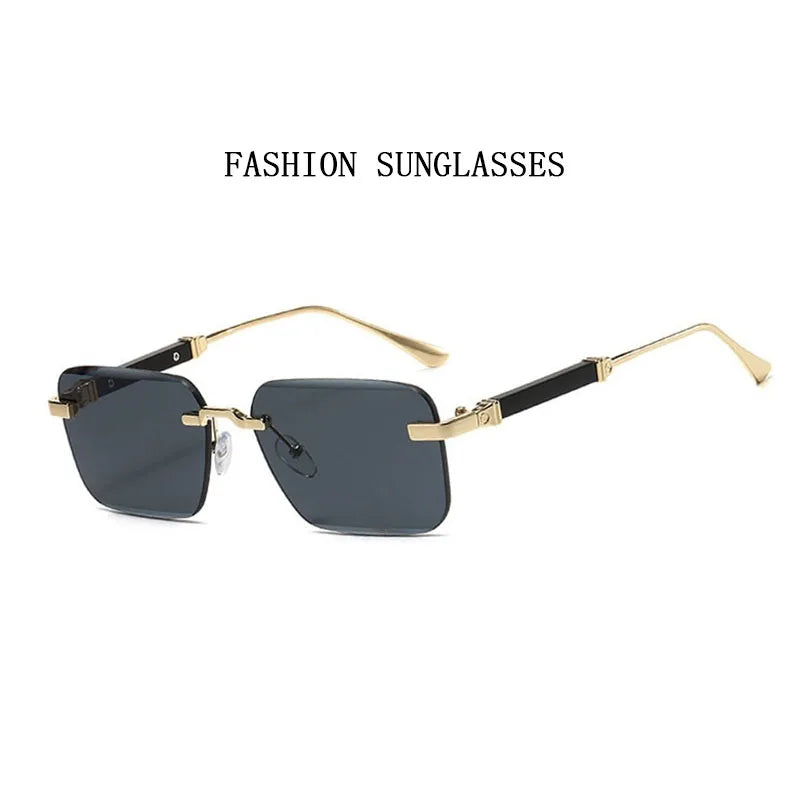 Square Sunglasses Women 2024 Rimless Sunglasses For Men Vintage Luxury Fashion Glasses Gafas De Sol Hombre Lunette Soleil Femme